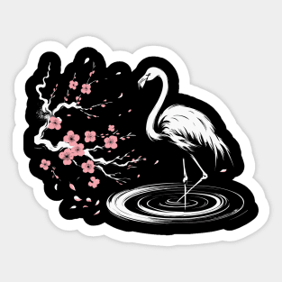 Kawaii Cool Retro Flamingo Japan Style Funny Flamingo Sticker